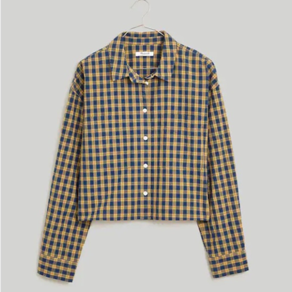 Madewell Popplin Cropped Button Up